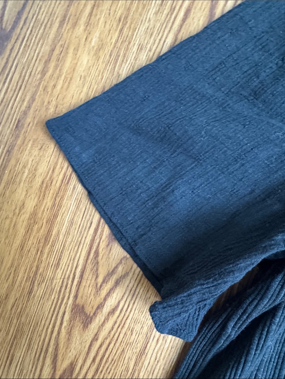 Madewell Black Ribbed Crewneck Short-Sleeve Tee with Subtle Puff Sleeves - Picture 4 of 5